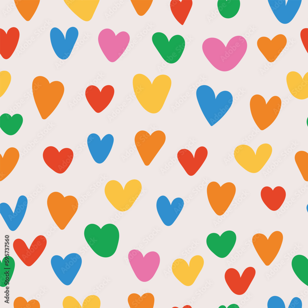 Beautiful seamless vector pattern with hearts. Abstract illustration.Valentines day backdrop with love, romance and passion symbols. Vector illustration for wrapping paper, wallpaper.