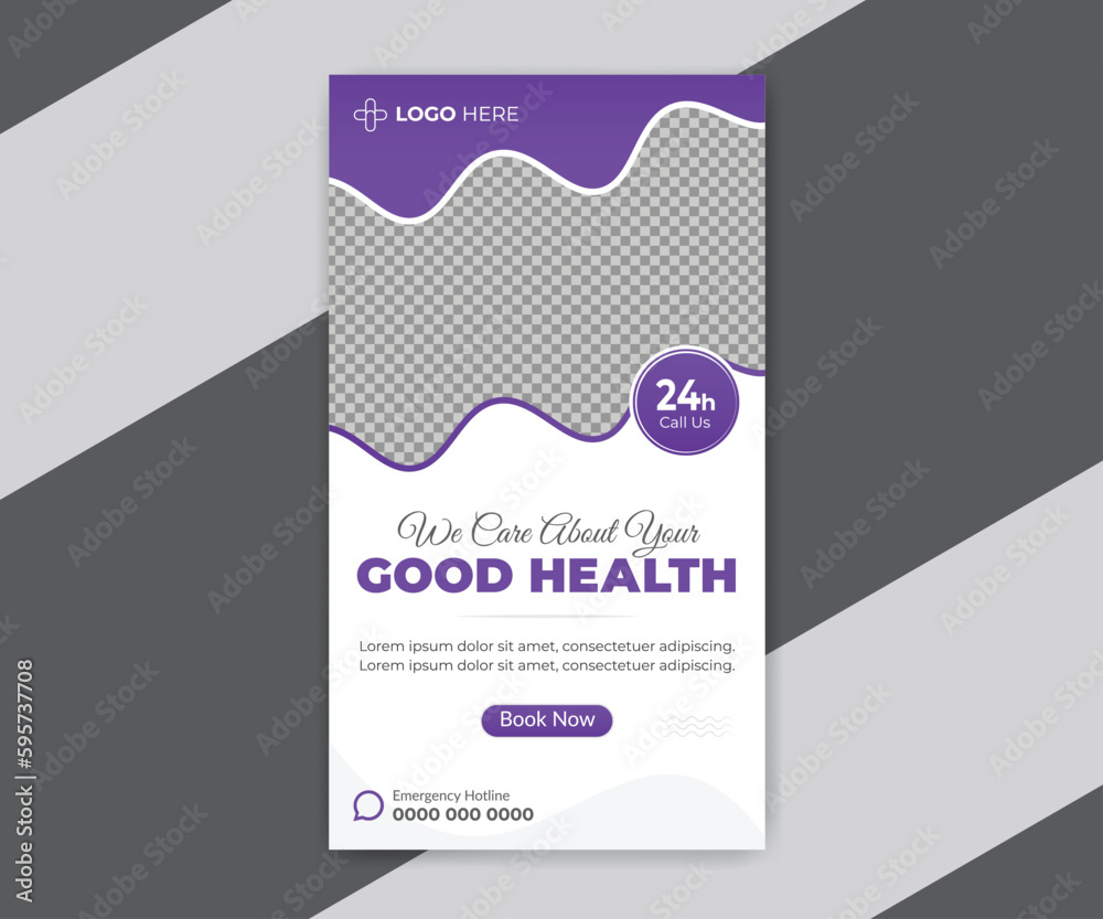 Fototapeta premium Medical healthcare consultation Instagram Story Template Design 