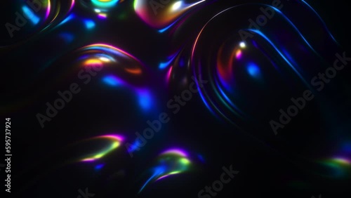 Dark Glowing Irridiscent Shapes Background photo