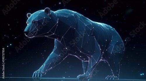 ursa major constellation, digital art illustration, Generative AI photo