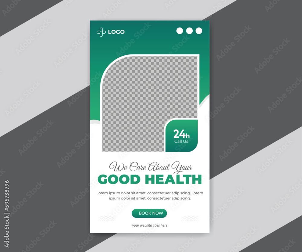 Obraz premium Medical healthcare social media Instagram story template design 