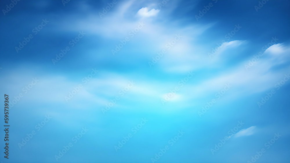 Blue Abstract Watercolor shades blurry and defocused Cloudy Sky Background, background texture material