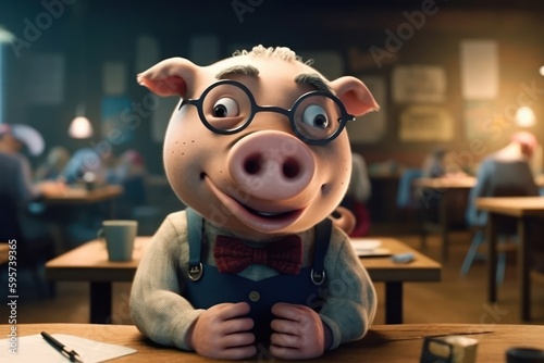 Pig Teacher In Class Generative AI
