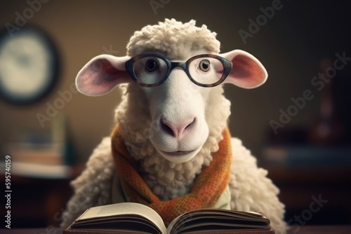 Sheep Teacher In Office Generative AI