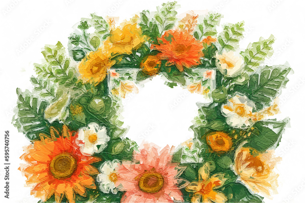 Fototapeta premium Beautiful abstract oil painting flowers and card