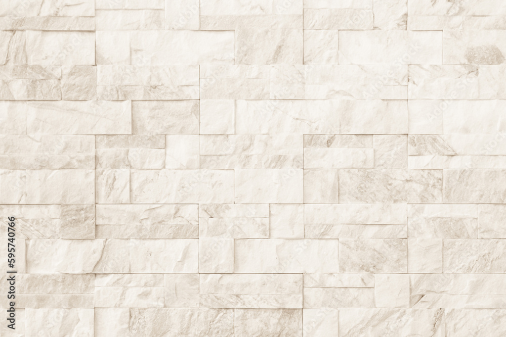 Cream brick wall texture. Old brown brick wall concrete or stone pattern nature
