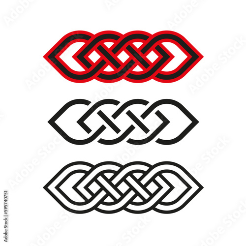 Four Strand Celtic Braid Strand Hand Drawn Ink Lines Adult Coloring