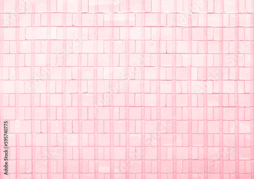 Empty Background of wide pink brick wall texture. White brick wall concrete or stone pattern nature, wallpaper limestone abstract floor/Grid uneven interior rock. Home & office design backdrop.