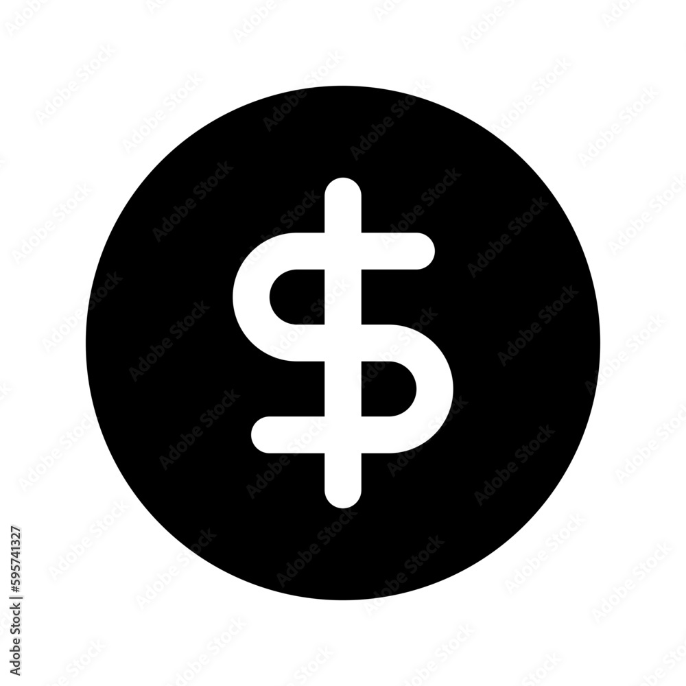 dollar coin glyph icon dollar coin glyph icon