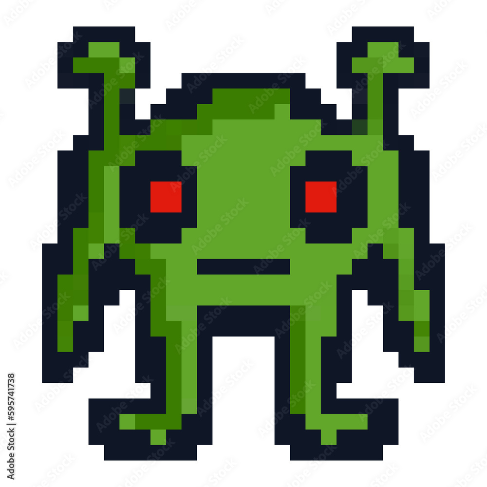 Alien and Space Shuttle Aircraft in Pixel Arts Alien and Space Shuttle Aircraft in Pixel Arts
