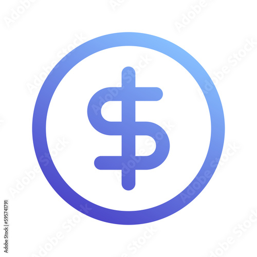 dollar coin gradient icon
