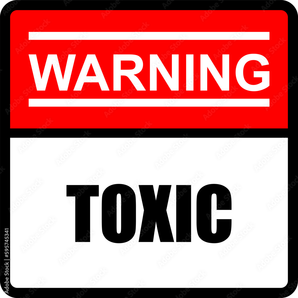 Warning, Toxic sticker and label vector