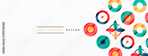 Colorful circles in a grid composition abstract background. Design for wallpaper, banner, background, landing page, wall art, invitation, prints, posters