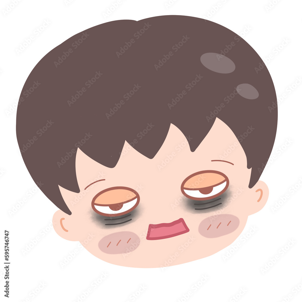 Fototapeta premium Black Hair Boy Raccoon Eyes 3