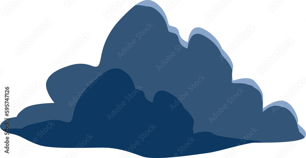 Hand Drawn Style Dark Blue Bush Hand Drawn Style Dark Blue Bush