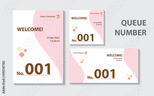 queue number card design