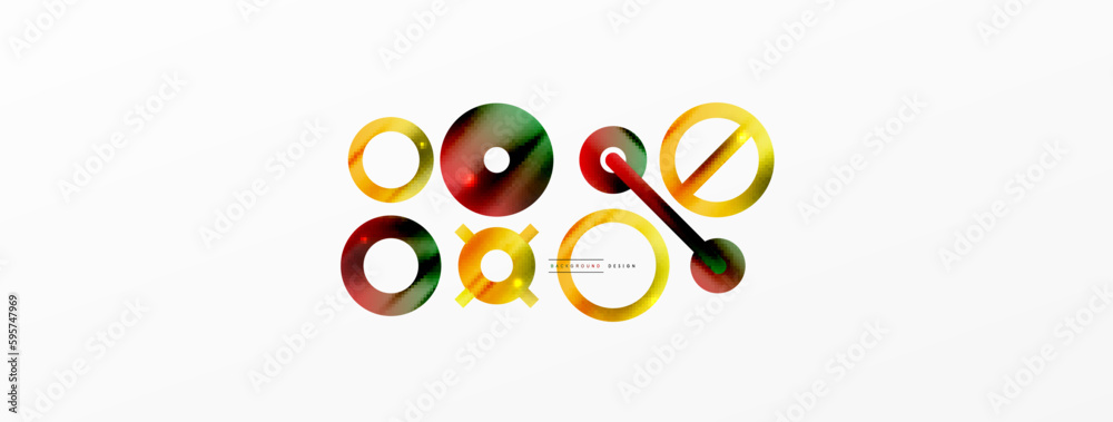 Minimal geometric abstract background. Circle, line and round shapes design. Trendy techno business template for wallpaper, banner, background or landing