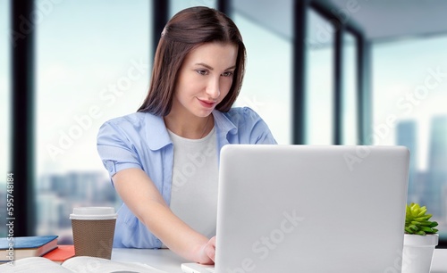 Free Download Smiling friendly student talking at the video call - GFXLoad