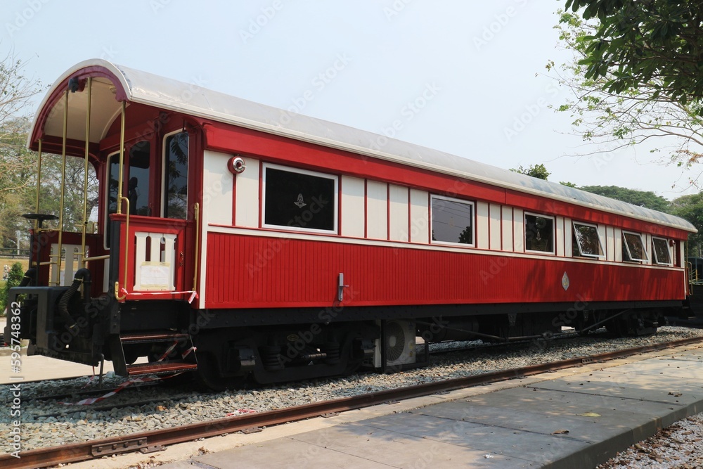 タイ国鉄　古い客車の展示