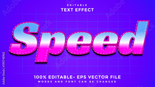 3d Modern Gradient Word Speed Editable Text Effect Design Template, Effect Saved In Graphic Style