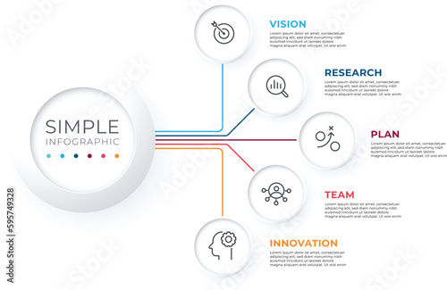 Business data visualization. Process chart. Abstract elements of graph, Parts or Processes. Business presentation.
