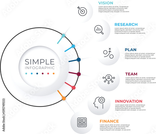 Business data visualization. Process chart. Abstract elements of graph, Parts or Processes. Business presentation.