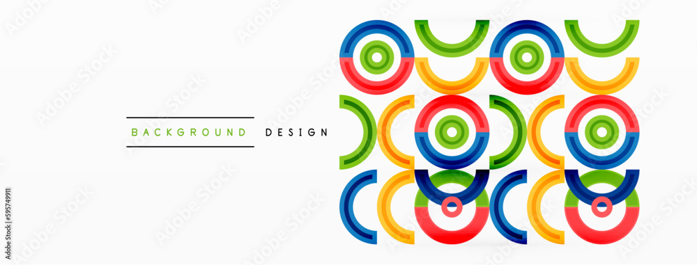 Circles are arranged in a grid pattern abstract background and feature a range of different colors, including shades of various colors. Template for wallpaper, banner, presentation, background Circles are arranged in a grid pattern abstract background and feature a range of different colors, including shades of various colors. Template for wallpaper, banner, presentation, background