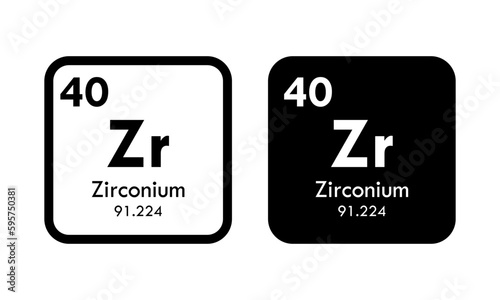 zirconium icon set. vector template illustration  for web design