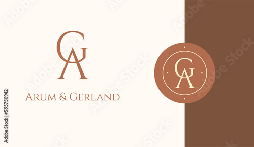 Initial AG logo design vector template photo