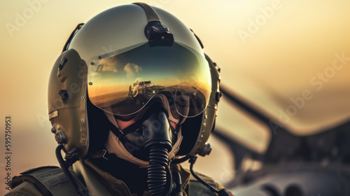 fighter pilot cockpit in the sky, generative ai
