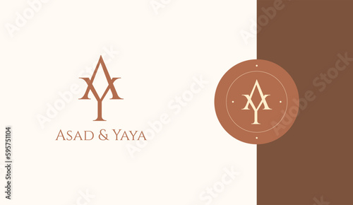 Initial ay logo design vector template photo