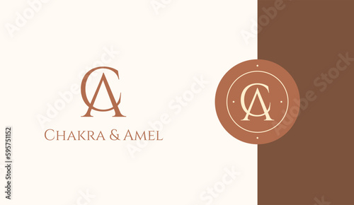 Initial AC logo design vector template