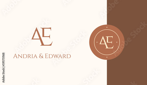 Initial AE logo design vector template