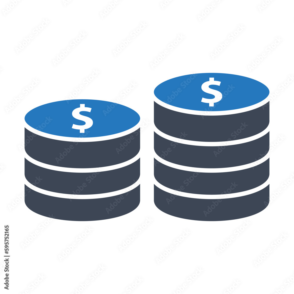 Money coin stack vector icon Money coin stack vector icon
