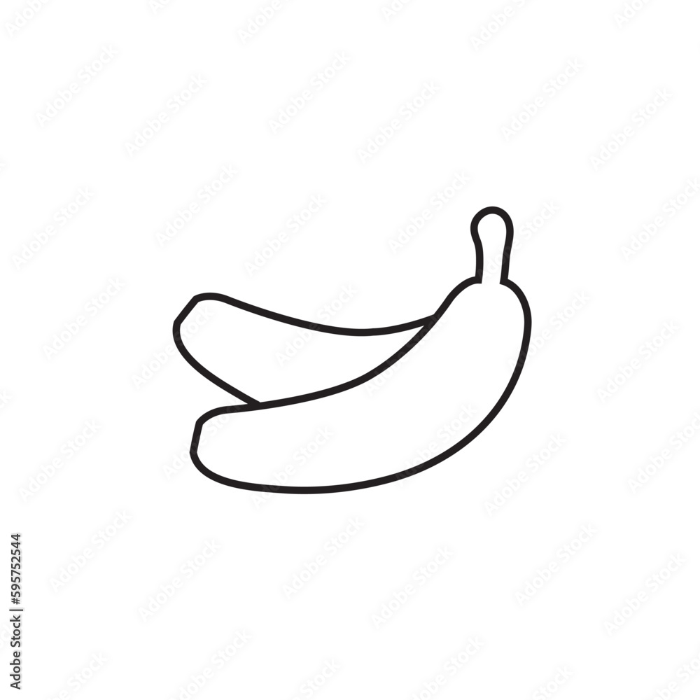 Banana line icon, fruit logo vector