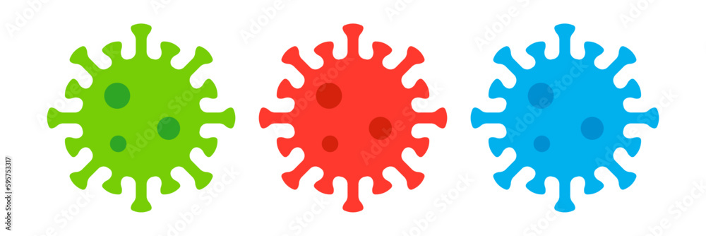 Vector Flat Design Virus Icon Set