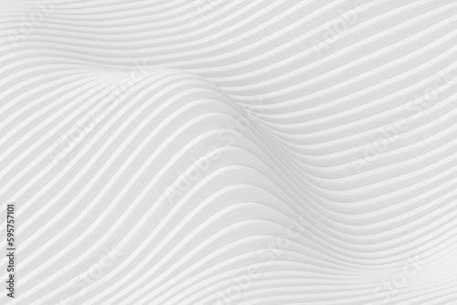 Abstract  gradient and geometric stripes pattern. Linear   white     pattern  3D illustration.