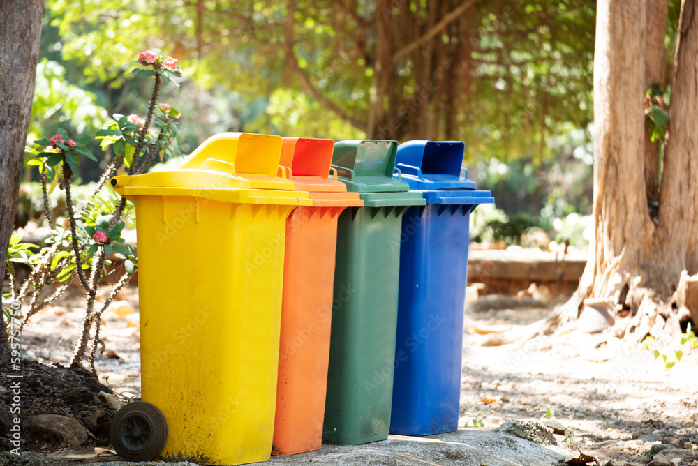 Trash cans for sorting garbage recycle bin waste plastic container ...