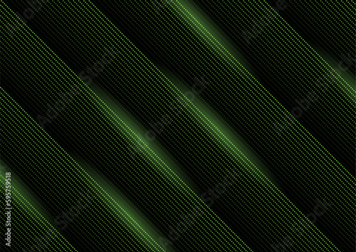 Green minimal dotted lines abstract futuristic technology background. Vector glowing digital art design