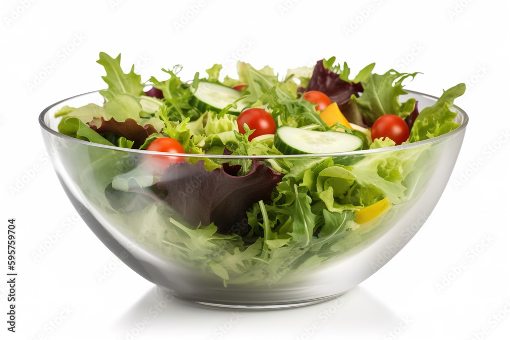 Salad bowl, healthy food and healthy diet with the white background. Lose weight by eating healthy. generate by ai Salad bowl, healthy food and healthy diet with the white background. Lose weight by eating healthy. generate by ai