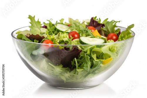 Salad bowl, healthy food and healthy diet with the white background. Lose weight by eating healthy. generate by ai