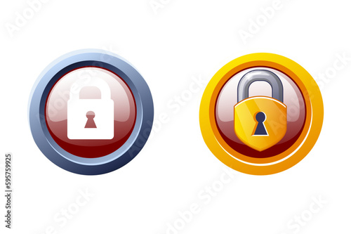 Closed padlock icons. Block and security. Simple icons