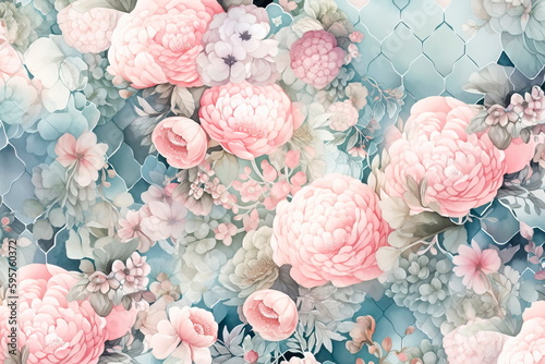 pattern using watercolor techniques, with a dreamy and ethereal feel Generative AI