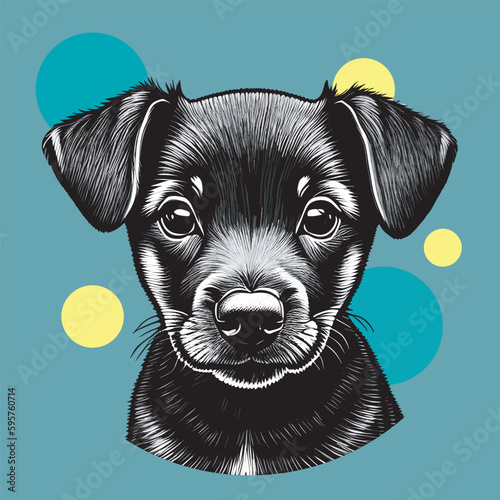 An adorable little dog with a vector design full of color and life (3)