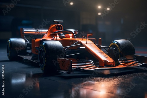 A 3d rendered F1 race car. Generative AI
