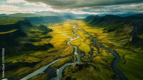 Beautiful drone view of nature in iceland  © Ashish