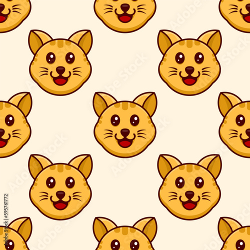 CUTE CAT CARTOON SEAMLESS PATTERN DESIGN