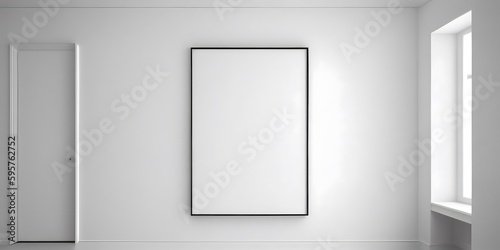 frame on white wall, frame mockup