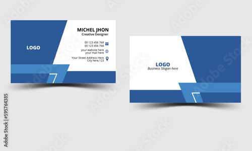 Vector design Stylish And Clean Corporate Professional Blue color theme Business Card Layout 