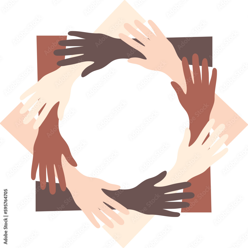 Harmony Hand Holding And Peace Between Race
